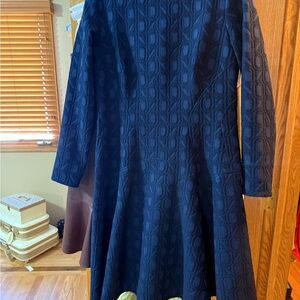 Lela Rose Navy Patterned Dress